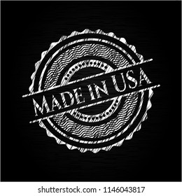 Made in USA on chalkboard