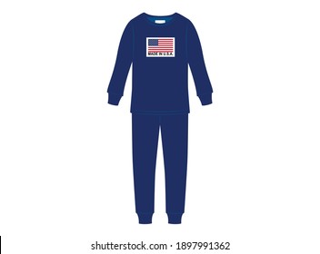 Made in USA pajamas design, vector illustration