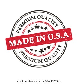 Made in USA, Premium Quality printable grunge label / stamp. Print colors (CMYK) used