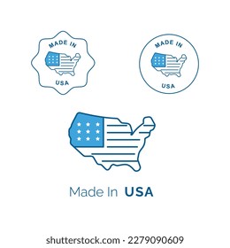 Made in USA Product Icon. Vector editable strokes and color.