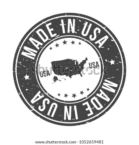 Made in USA Quality Original Stamp Map. Design Vector Art Seal Badge Illustration.