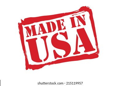 MADE IN USA red rubber stamp vector over a white background.