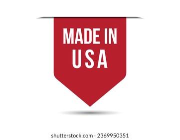 Made in USA ilustración de banner vectorial rojo aislado en fondo blanco