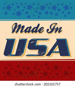 Made in USA retro sign - vector