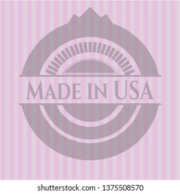 Made in USA retro style pink emblem