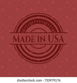 Made in USA retro style red emblem