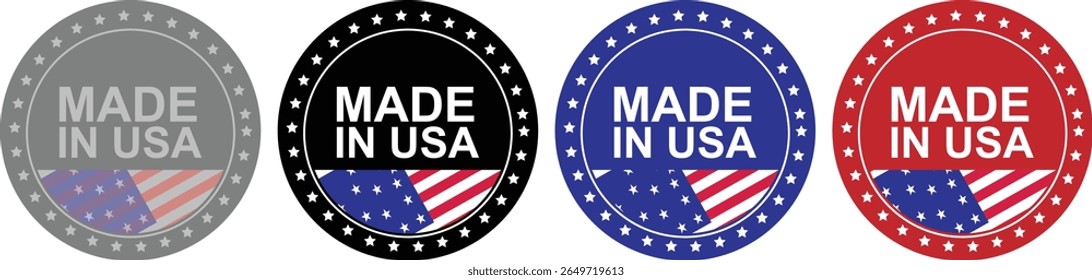 Made in USA Round Seal Badge Set in Four Colors