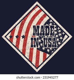 made in usa scratched sign vector illustration, eps10, easy to edit