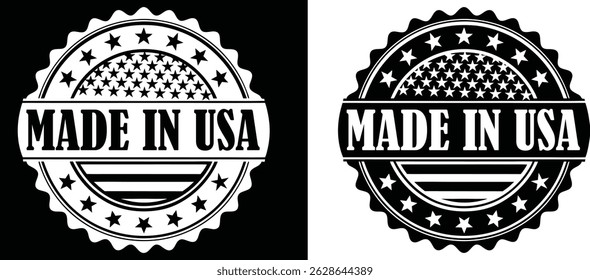 Made in USA Seal - Black and White Design