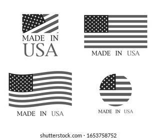 Made in the USA set of banner on a white background. Vector