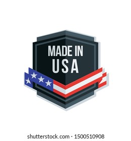 Made in the USA Shield sign with ribbon illustration