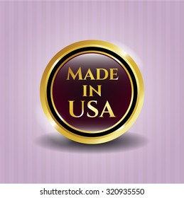 Made in USA shiny emblem