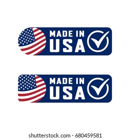 Made in USA sign with Check mark. Vector illustration