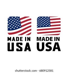 Made in USA sign, icon, label. Vector illustration