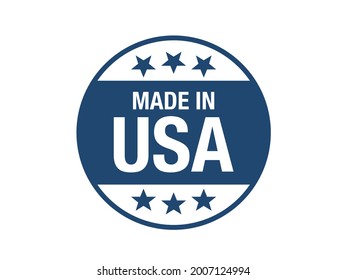 Made In USA Sign. Made In USA Logo Sticker. 