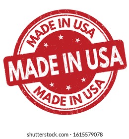 Made in USA sign or stamp on white background, vector illustration