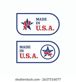 made in usa sign with star patriot design vector	
