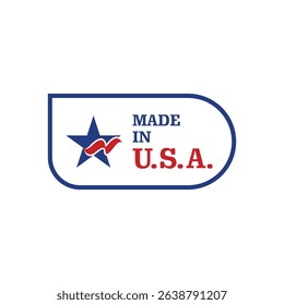made in usa sign with star patriot design vector template	