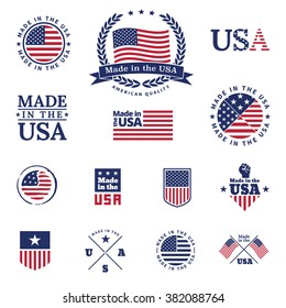 Made in the USA - signs and labels vector collection.