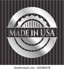 Made in USA silvery emblem or badge