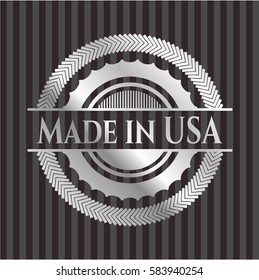 Made in USA silvery shiny badge