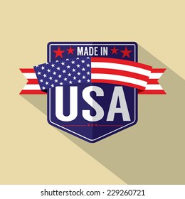 Made in USA Single Badge Vector Illustration