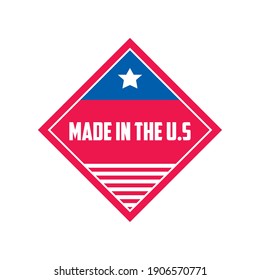 Diseño de banner cuadrado en los estados unidos, negocios de calidad en los Estados Unidos y tema nacional Ilustración vectorial