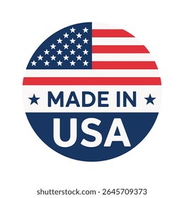 Made in USA Stamp – American Product Label, Logo, Emblem, and Seal Vector