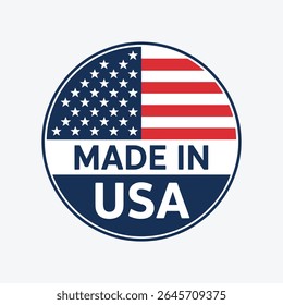 Made in USA Stamp – American Product Label, Logo, Emblem, and Seal Vector