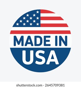 Made in USA Stamp – American Product Label, Logo, Emblem, and Seal Vector