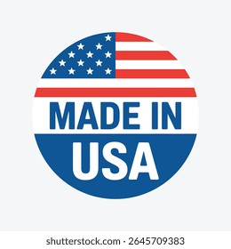 Made in USA Stamp – American Product Label, Logo, Emblem, and Seal Vector
