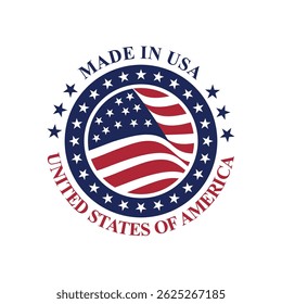 made in usa stamp circle logo vector design	