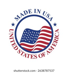 made in usa stamp circle logo vector design	