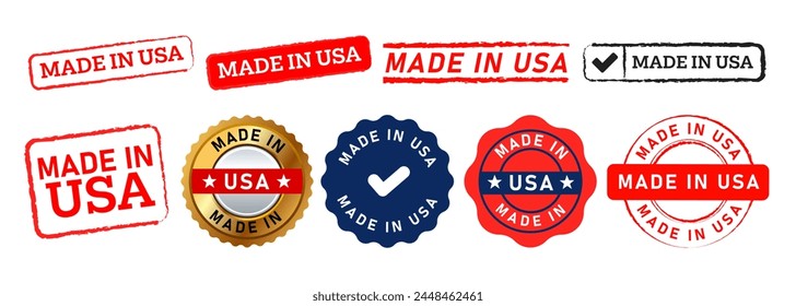 Made in USA Stempel und Siegel Abzeichen Zeichen für Land Produkt Geschäft Hersteller Industrie