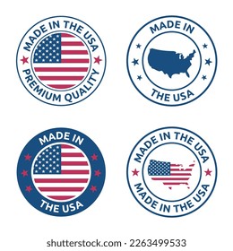 made in the usa stamp set, american product label