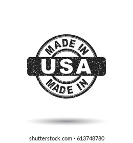 Made in USA stamp. Vector illustration on isolated background