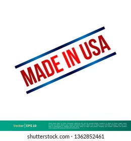 Made in USA Stamp Vector Template Illustration Design. Vector EPS 10.