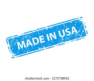 Made in USA stamp vector texture. Rubber cliche imprint. Web or print design element for sign, sticker, label
