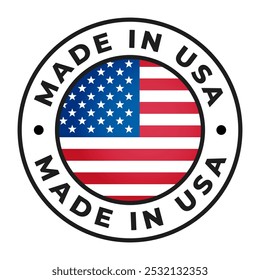 Pegatina Made In USA con bandera nacional