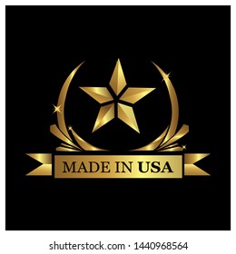 Made in usa stock icon, flat design. , label