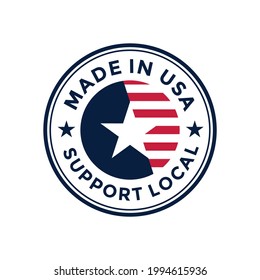 Made In Usa Support Local Stamp Design Sreative Idea