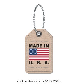 Made in U.S.A tag label, vector illustration