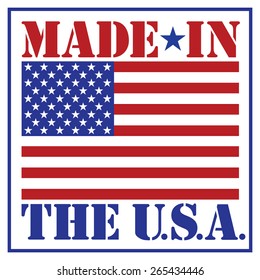 Made in the U.S.A. text design with the American flag.