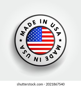 Made in USA text emblem badge, concept background