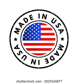 Made in USA text emblem badge, concept background