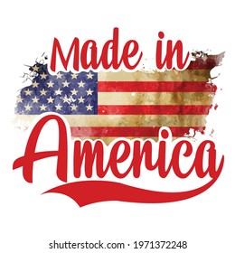 Made in the USA typography design, t-shirt graphics, Print design.