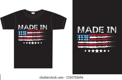 Made in USA typography t shirt 