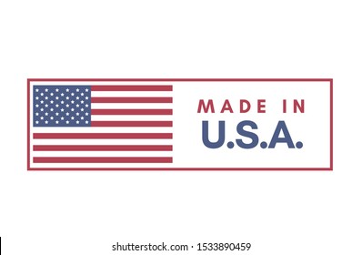 Made in U.S.A., United States of America tag stamp in vector illustration.