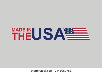 Made in the USA, United States of America, Vector made in USA sign, Made In the USA icon , US icon with American flag
