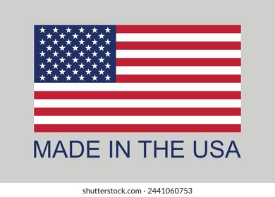 Made in the USA, United States of America, Vector made in USA sign, Made In the USA icon , US icon with American flag
